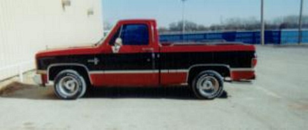 1976 chevy truck. his 87 Chevy truck.